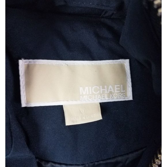 Michael Michael Kors Women's Sz. XS Fur Hooded Down Double Zip Navy Coat NWT - Picture 2 of 7